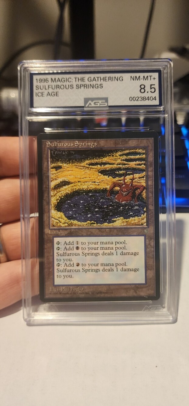 MTG Ice Age Sulfurous Springs CGC 8.5 NM/MT+ Magic Card WOTC Amricons 5086